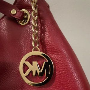 Authenticate Red leather Michael Kors ~ Stebani Cruz Closet~